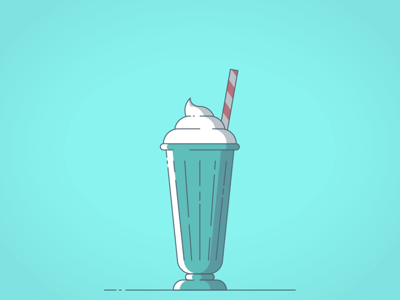 The cherry on the milkshake animation cherry design food gif animated illustration milkshake