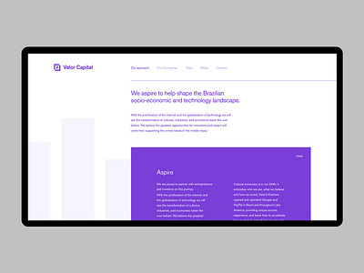 Valor Capital branding design digital interface logo ui ux