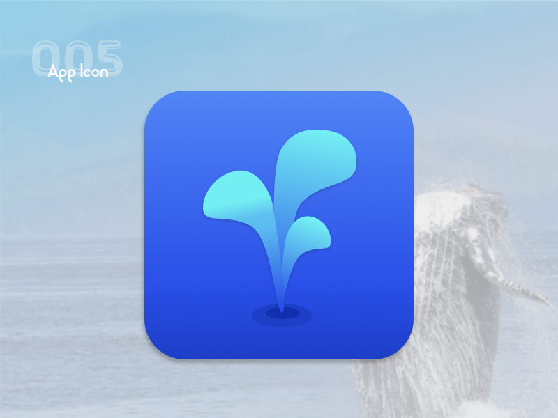 App Icon- UI Challenge 005 daily ui spout whale icon