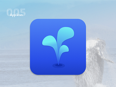 App Icon- UI Challenge 005 daily ui icon spout whale
