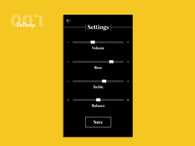 Settings- UI Challenge 007 daily ui music settings ui challenge