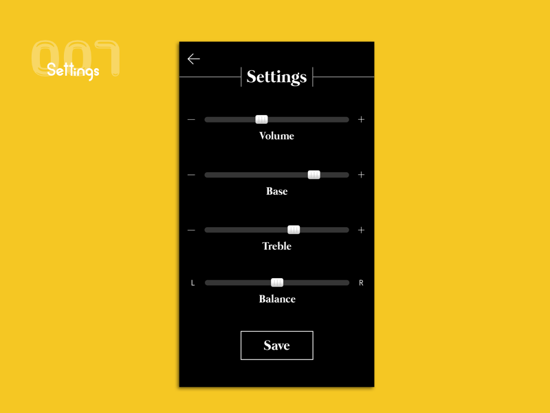 Settings- UI Challenge 007 daily ui ui challenge music settings