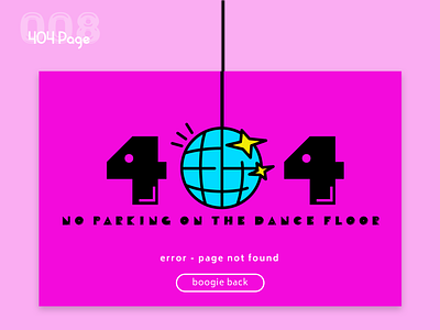404 page- UI Challenge 008 404 boogie dance disco error
