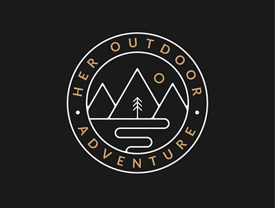Her Outdoor Adventure Logo australia badge black branding design icon illustration illustrator logo mountain mountain logo mountains nature sun vector