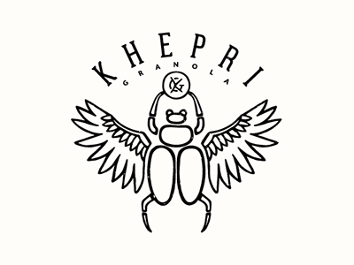 Khepri Granola badge beetle granola illustrator khepri logo rising scarab sun
