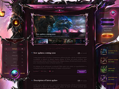 Amethyst Game Webdesign design game l2 rpg web