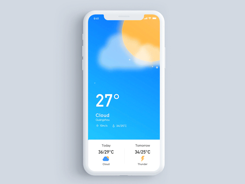 Weather Interface2 sun ui ux weather weather app weather forecast 动画