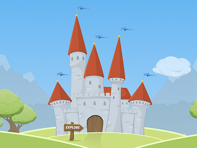 Castle Illustration cartoon castle design illustration magic