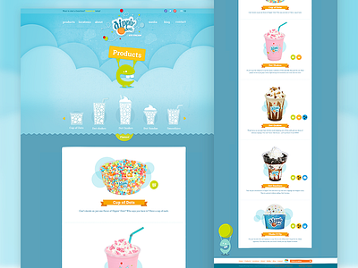 Dippin Dots Products Page cartoon design dippin dots ice cream portfolio web web design
