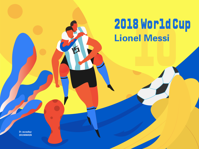 2018 world cup Messi illustrations
