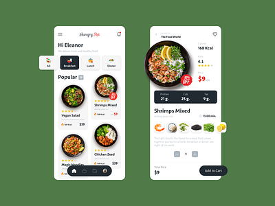 Hungry Rei - Healthy Food App app design clean clean design delivery eat figma food food and drink food app green health healthy healthy food meal menu