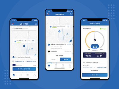 SHARGE Application app app design car charge electric electric car energy figma interface power sharge smart smart move station ui