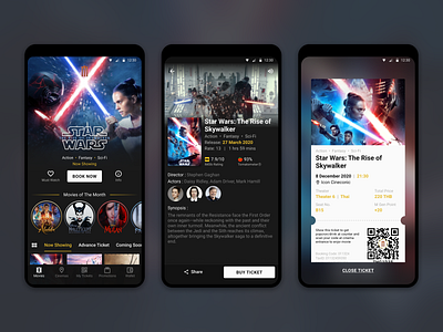 Major Cineplex - Redesign app app design cinema dark ui figma interface major movie movie app movie ticket star wars ui ux
