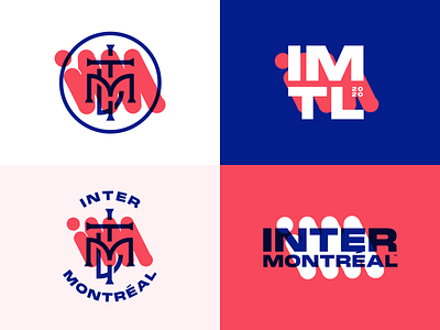 iMTL - Fictional Montreal Soccer Branding variation 2020 blason blue branding canada design figma football imtl logo mmxx montreal mtl quebec red soccer sport variation vector