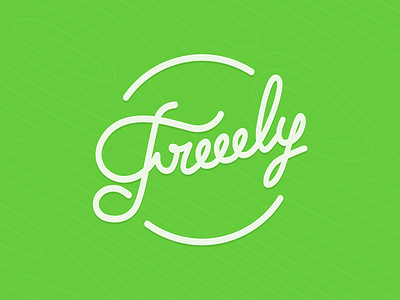 Freeely Logotype flat font freeely freelance graphic green identity logo logotype project type wood
