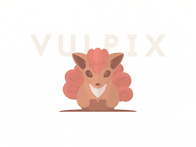 Pokeminimal #037 Vulpix fire flat minimal poke pokemon poster video game vulpix