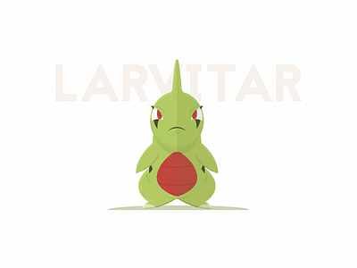 Pokeminimal #246 Larvitar flat game illustration minimal monster pokemon poster video game