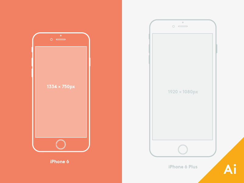 iPhone 6 and 6 Plus Mockup phone mobile mockup illustrator freebie 6plus iphone6 iphone