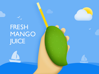 Fresh mango juice illustration
