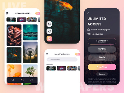 Live Wallpapers App Design