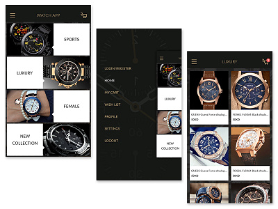 e-Commerce Watch UI ecommerce eshop experience fashion interaction mobileapp productview shop uidesign userinterface ux watchstore