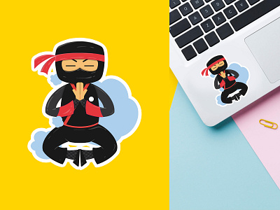 Ninja meditation Sticker - Procreate