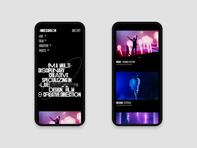 MIKECARSON® WEBSITE art concept design homepage minimalistic photography typography ui web