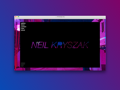 Neil Kryszak. Homepage art concept homepage minimalistic photography store ui ux web