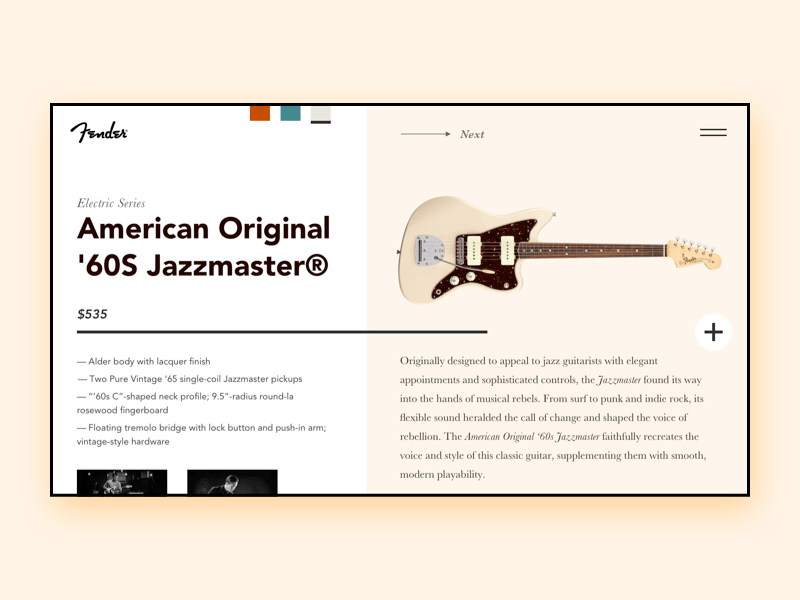 — Fender. animation art concept design guitar interaction minimalistic photography product ui web