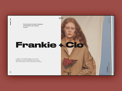 — Frankie + Clo. Home art concept design homepage minimalistic photography typography ui web