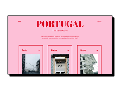 — Portugal. The Travel Guide art concept design homepage minimalistic photography typography ui web