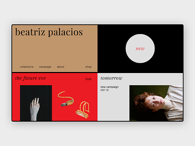 — beatriz palacios. art concept design homepage minimalistic photography typography ui web