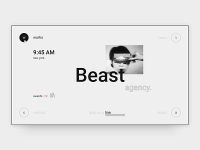 — Beast agency. art concept design homepage minimalistic photography typography ui web
