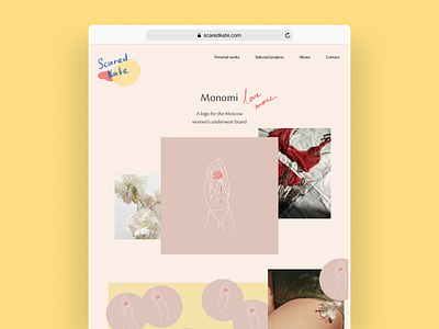 — ScaredKate. Website portfolio for illustrator art concept design homepage minimalistic photography typography ui web