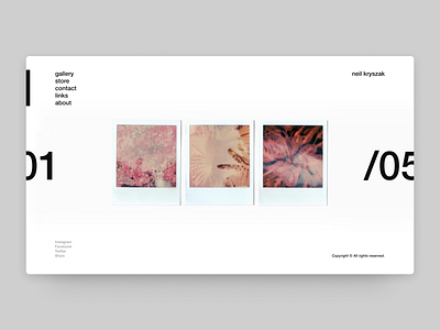 — Neil Kryszak. art concept design homepage minimalistic photography typography ui web