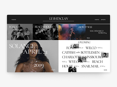 — Le Bataclan. art concept design homepage minimalistic photography typography ui web