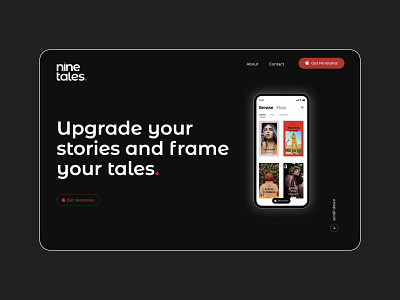 Ninetales App Website art concept design homepage minimalistic typography ui web