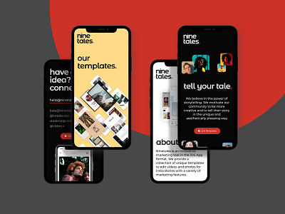Ninetales App Website Design — Mobile art concept design homepage minimalistic photography typography ui ux web