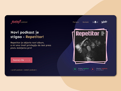 Agelast podcast - home page UX UI 2021 design icon modern onepage podcast repetitor repetitor serbia ui ux web web design web designer web page webdesign
