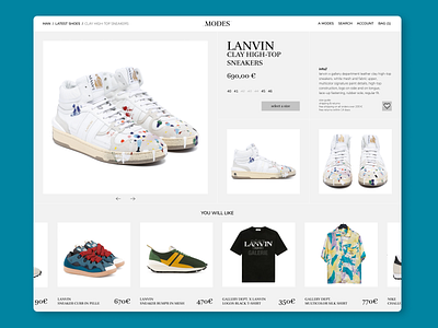 Luxury fashion web shop - Item page