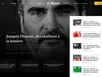 LeMonde redesign dark design news newspaper ui