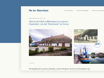 An der Waterkant - Relaunch WIP design digital landing page relaunch web design website
