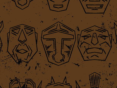 Masks | Art Print art print badtown brown illustration masks scary tiki