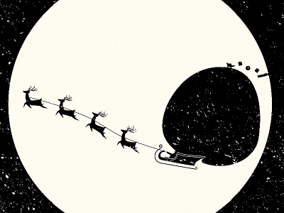 Too Many Presents badtown greeting card illustration presents reindeer santa