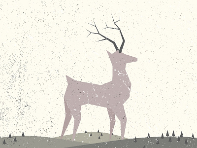 Reindeer badtown cards christmas greeting cards hills illustation trees