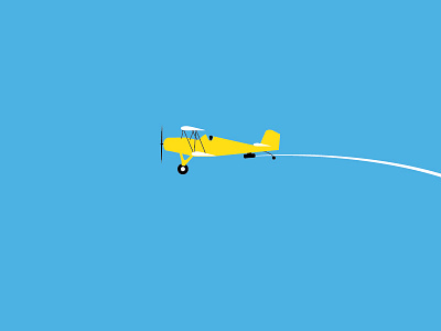 Untitled Project No. 9 badtown biplane blue flying illustration plane white yellow