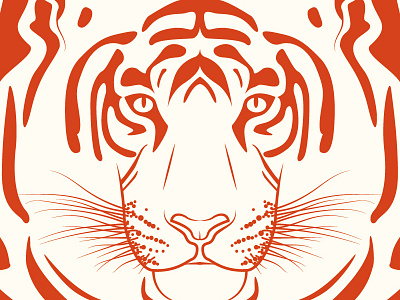 Tiger badtown cream illustration national tiger day red tiger