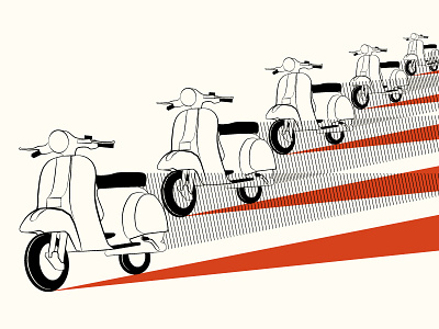 Scooter Saturday 7dayinsta badtown black cream design illustration lines red riding saturday scooter