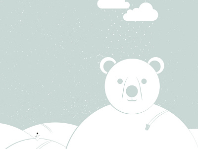 Bear Hill - Christmas Card 2016 2016 bear christmas christmas card polar bear sledge snow snowman