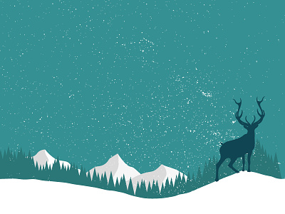 Dearscape badtown christmas deer greeting card illustration reindeer